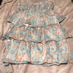 Strapless ruffle dress